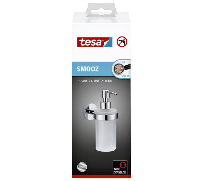 Zeeppomp tesa® Smooz hoogglans verchroomd metaal zelfklevend