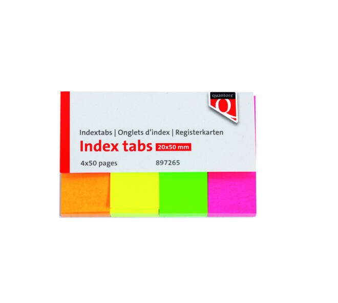 Indextabs Quantore 20x50mm neon 200 stuks