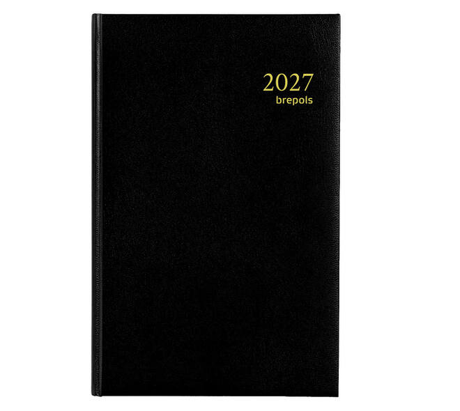 Agenda 2027 Brepols Saturnus Luxe 1dag/1pagina zwart