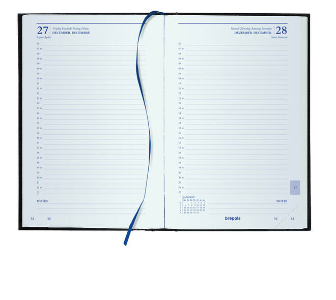 Agenda 2027 Brepols Saturnus Luxe 1dag/1pagina zwart