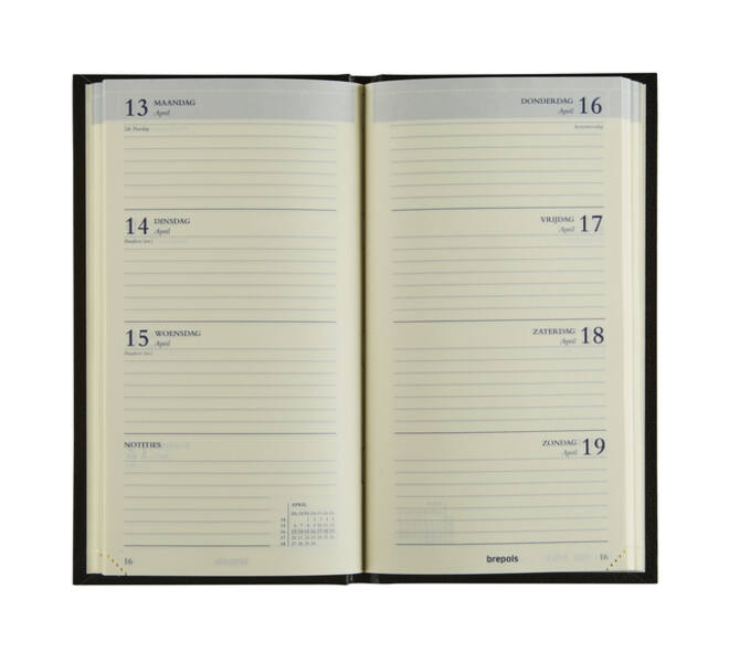 Agenda 2027 Brepols Interplan Lima 7dagen/2pagina's zwart
