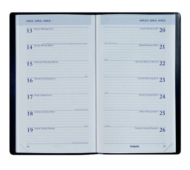 Agenda 2027 Brepols Breplan Genova 7dagen/1pagina zwart