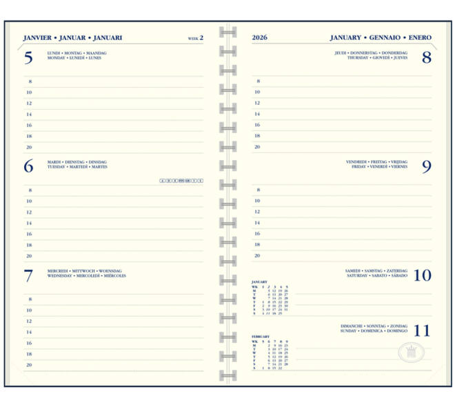 Agenda 2027 Ryam Memoplan 7 Suprema 7dagen/2pagina's ringplastic assorti