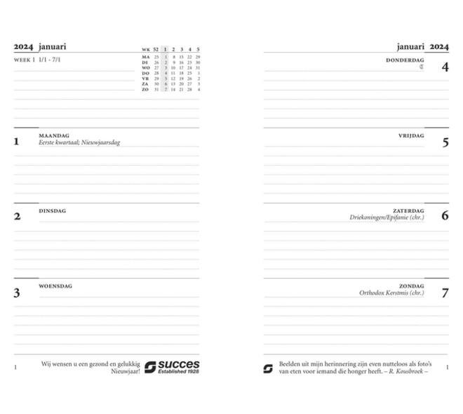 Agendavulling 2027 Succes Mini 7dagen/2pagina's