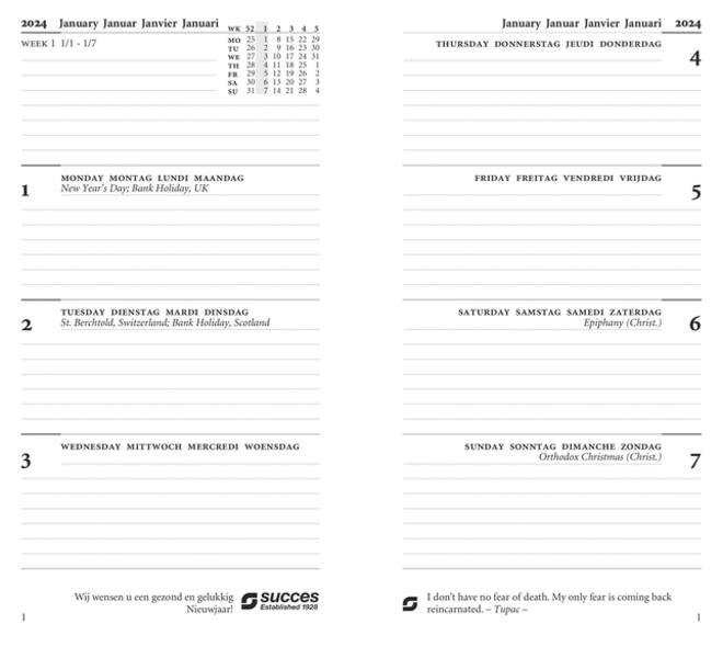 Agendavulling 2027 Succes Standard 7dagen/2pagina's