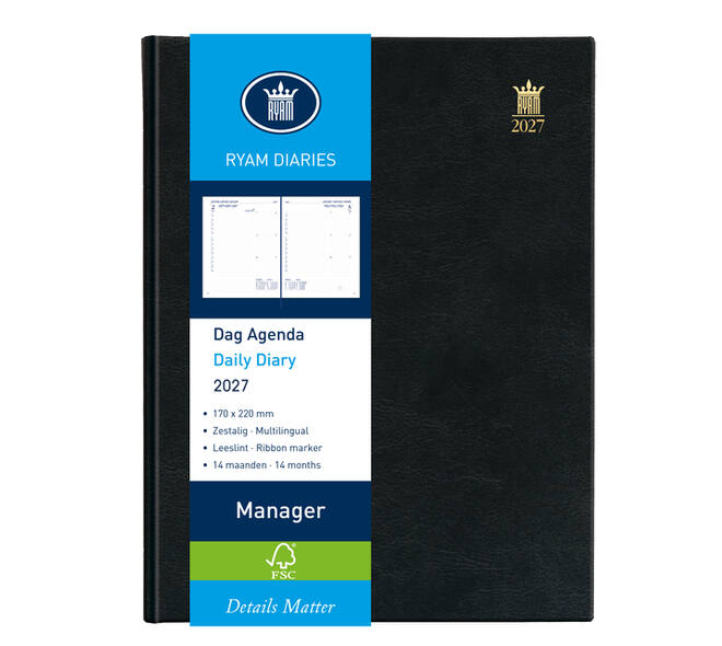 Agenda 2027 Ryam Manager Mundior 1dag/1pagina zwart