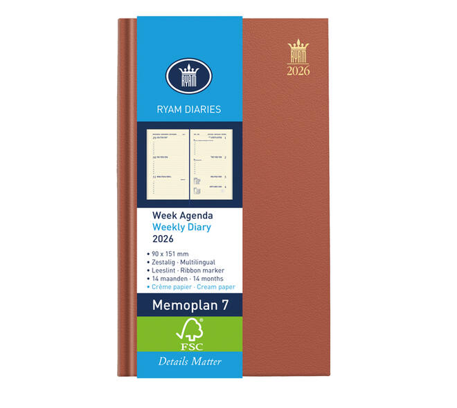 Agenda 2027 Ryam Memoplan 7 Nappa 7dagen/2pagina's assorti