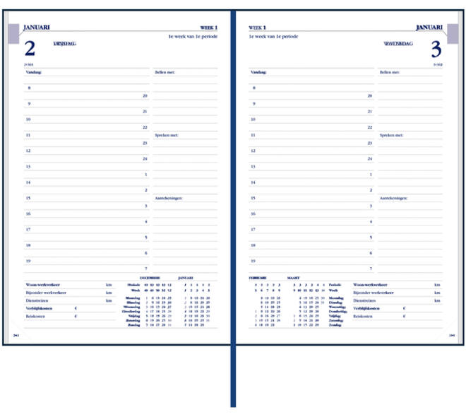 Agenda 2027 Ryam Twenty-four Mundior 1dag/1pagina blauw