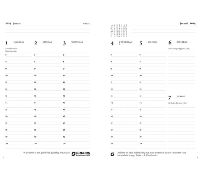 Agendavulling 2027 Succes Executive A5 7dagen/2pagina's