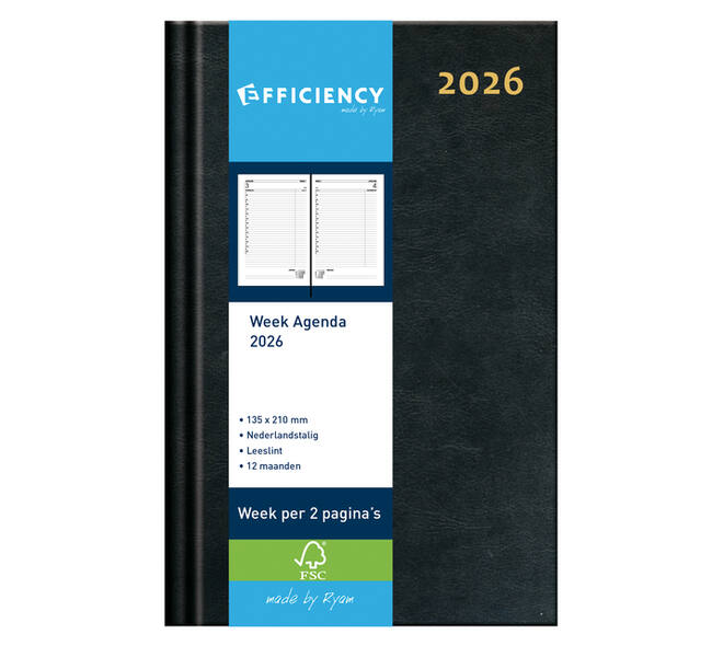 Agenda 2027 Ryam Efficiency Baladek 7dagen/2pagina's zwart