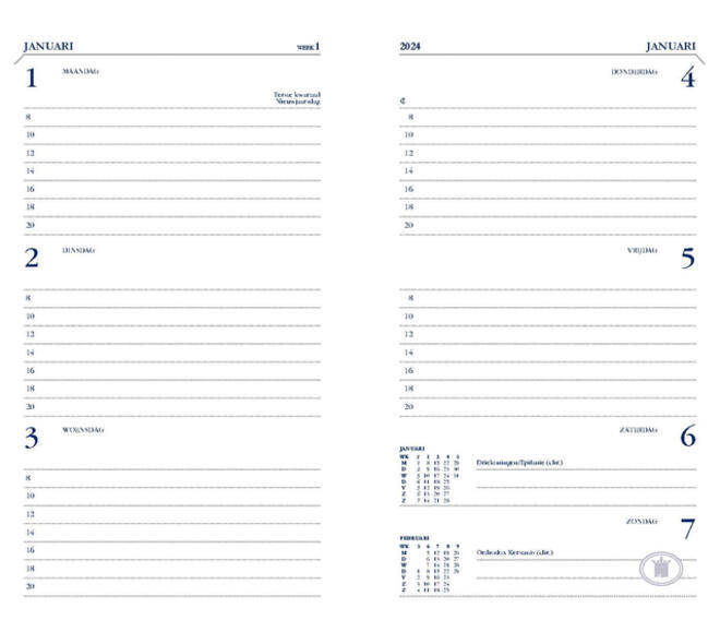 Agenda 2027 Ryam Memoplan 7 Mundior 7dagen/2pagina's zwart