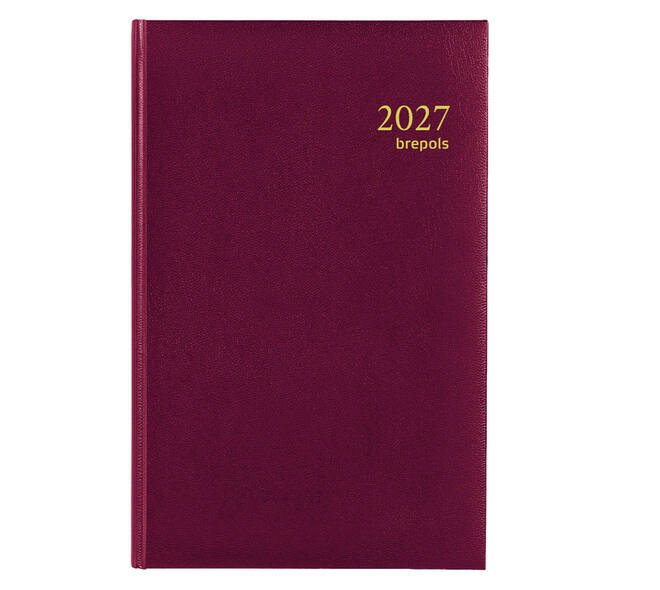 Agenda 2027 Brepols Saturnus Luxe 1dag/1pagina bordeaux