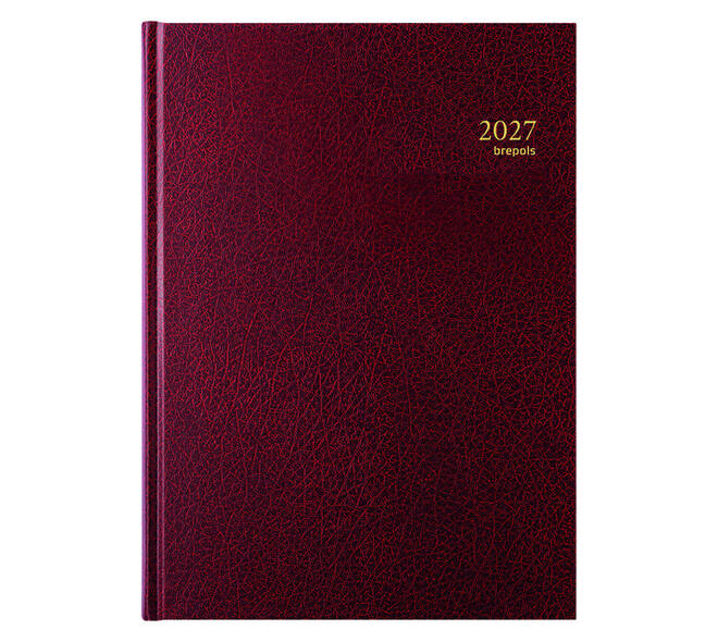 Agenda 2027 Brepols Bremax Santex A4 1dag/1pagina 4 kolommen bordeaux