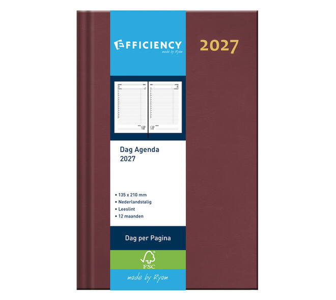 Agenda 2027 Ryam Efficiency Baladek 1dag/1pagina bordeaux