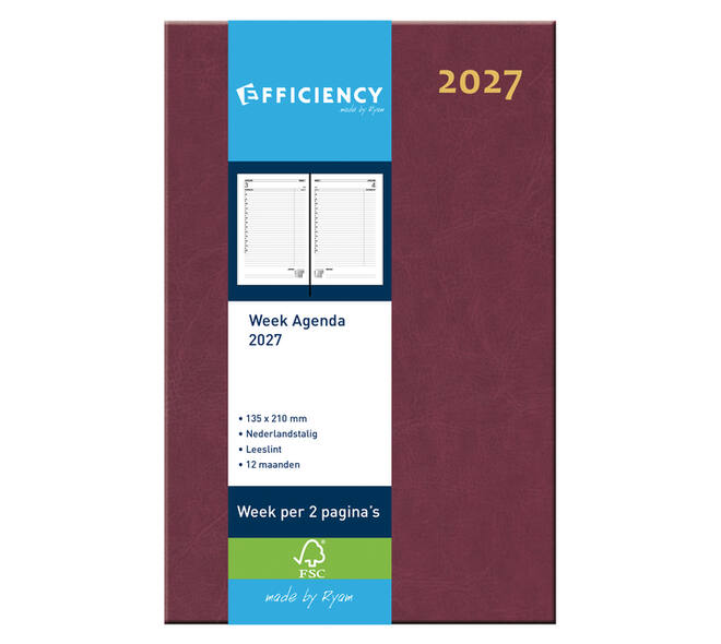 Agenda 2027 Ryam Efficiency Baladek 7dagen/2pagina's bordeaux