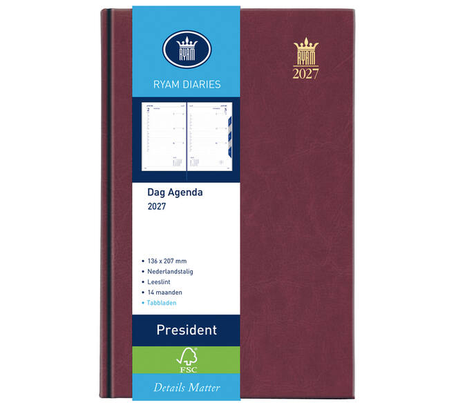 Agenda 2027 Ryam President 1dag/1pagina bordeaux