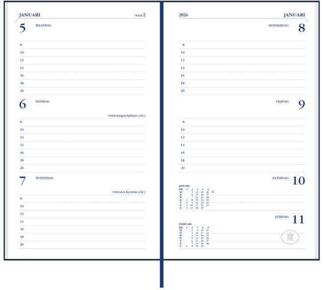 Agenda 2027 Ryam Memoplan 7 Mundior 7dagen/2pagina's bordeaux
