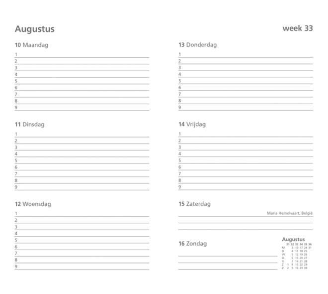 Schoolagenda 2026-2027 Ryam Cursus DeLuxe 7dagen/2pagina's zwart