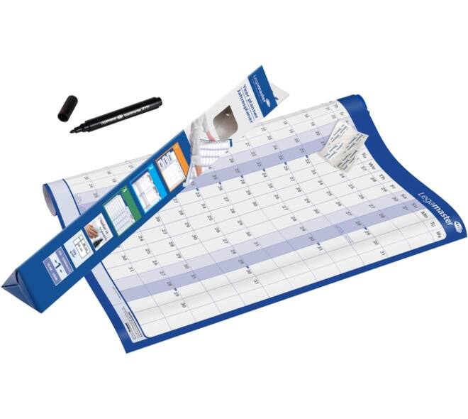 Jaarplanner 2026 Legamaster 90x60cm horizontaal gelamineerd en oprolbaar Engelstalig