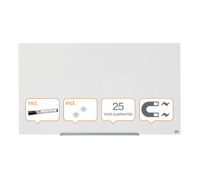 Glasbord Nobo Impression Pro 126x71cm briljant wit