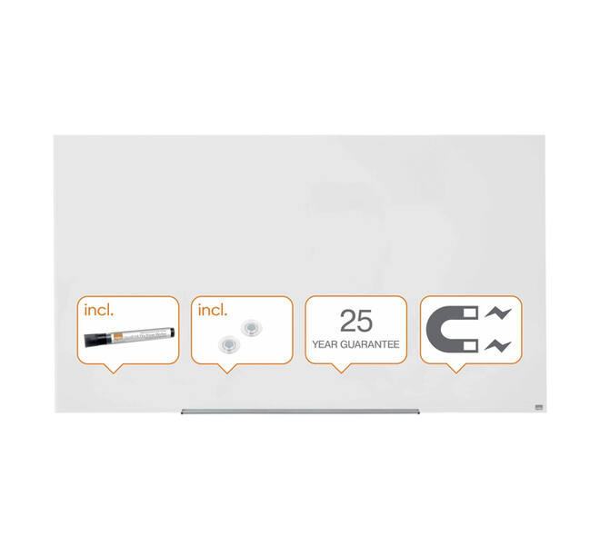 Glasbord Nobo Impression Pro 188x105cm briljant wit