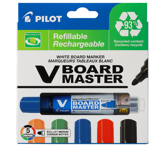 Whiteboardmarker PILOT Begreen rond medium assorti 5 stuks