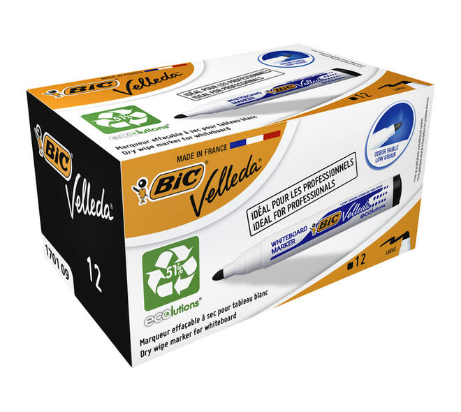 Whiteboardmarker Bic Velleda 1701 rond large zwart