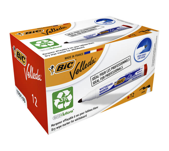 Whiteboardmarker Bic Velleda 1701 rond large rood