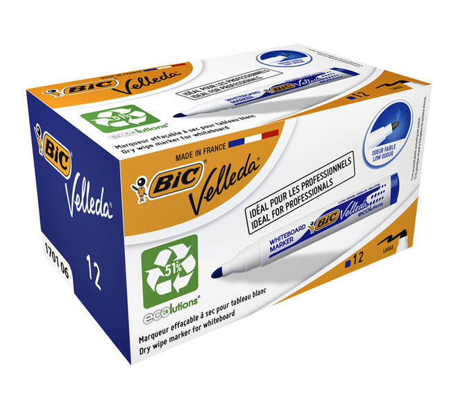 Whiteboardmarker Bic Velleda 1701 rond large blauw