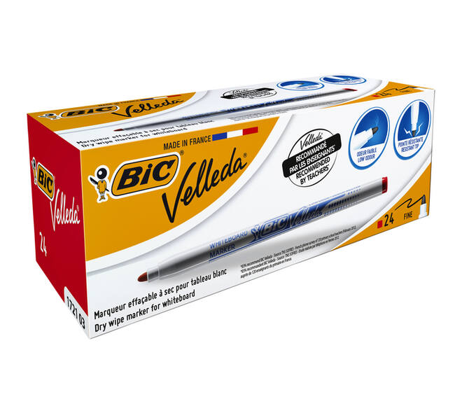 Whiteboardmarker Bic Velleda 1721 rond fijn rood