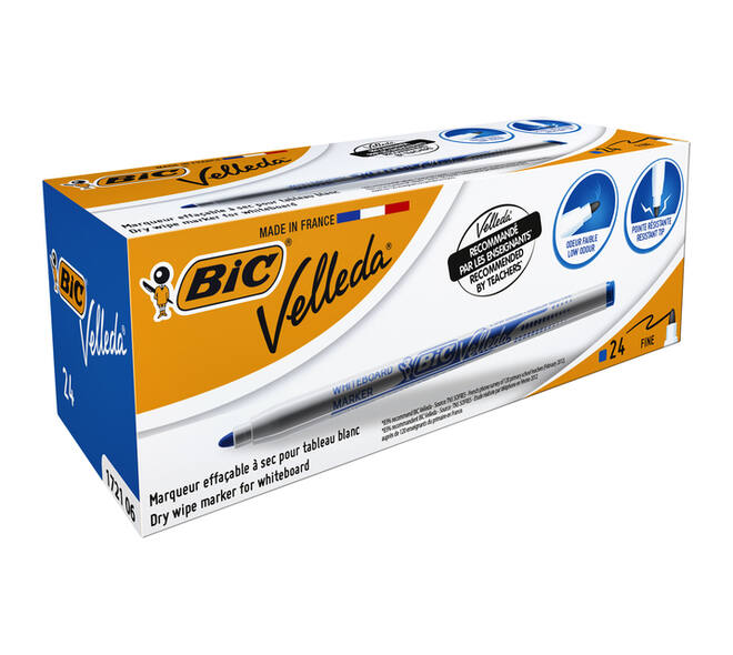 Whiteboardmarker Bic Velleda 1721 rond fijn blauw