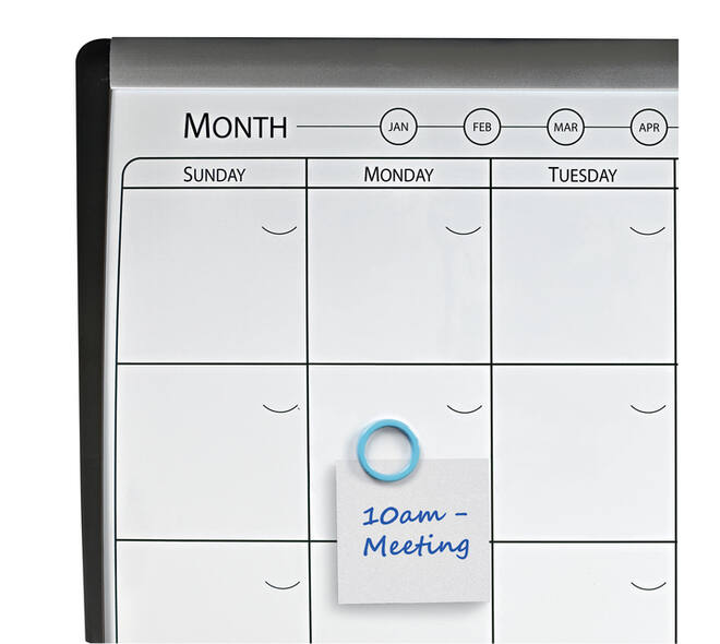 Whiteboard Nobo magnetische planner met prikbord van kurk 58,5x43cm