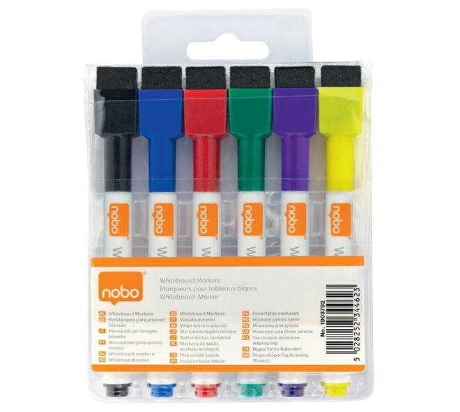 Whiteboardmarker Nobo mini assorti 6 stuks