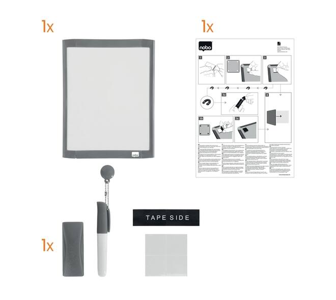 Whiteboard Nobo 21.6x28cm magnetisch assorti