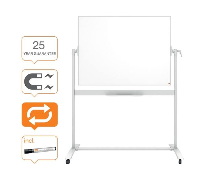 Whiteboard Nobo kantelbord 90x120cm magnetisch emaille