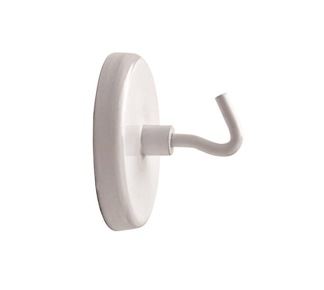 Magneet met haak MAUL 47mm trekkracht 12kg wit 5 stuks