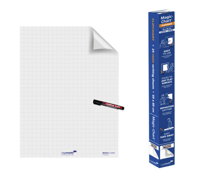 Magic-Chart Legamaster flipchart 600x800mm wit met ruit 25 vel