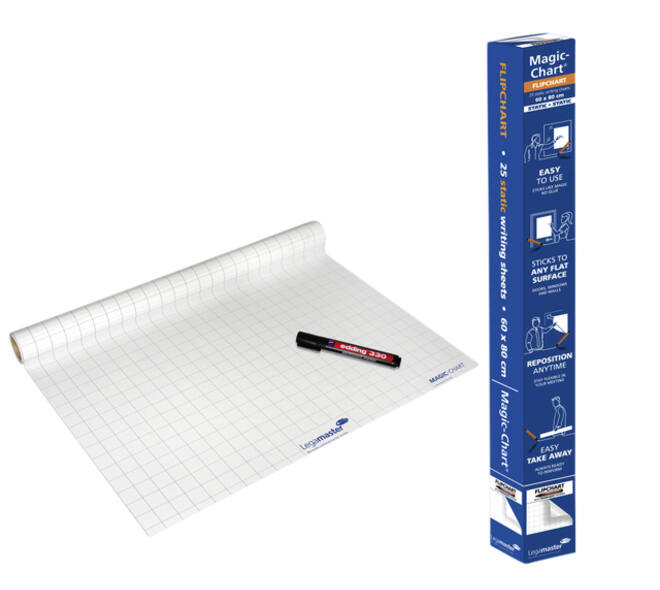 Magic-Chart Legamaster flipchart 600x800mm wit met ruit 25 vel
