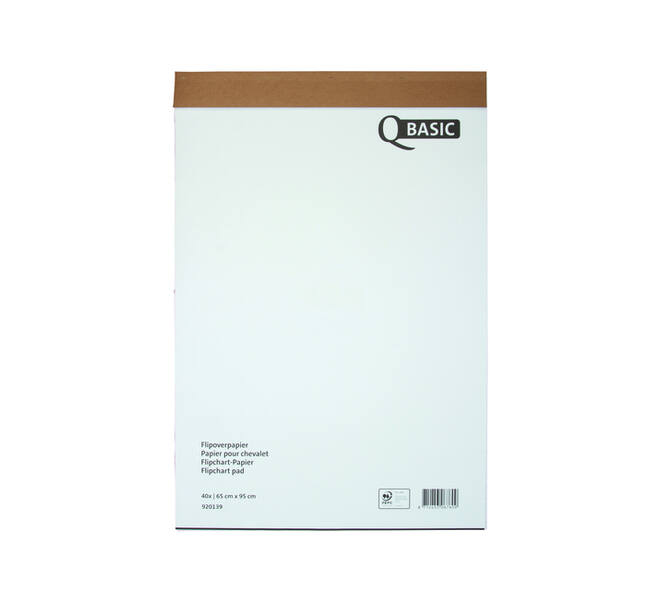 Flipoverpapier Qbasic 65x95cm 40 vel ongevouwen ruit