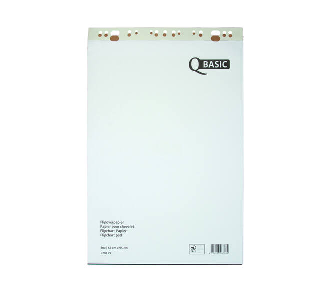 Flipoverpapier Qbasic 65x95cm 40 vel ongevouwen ruit