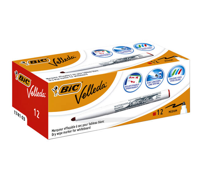 Whiteboardmarker Bic Velleda 1741 rond medium rood