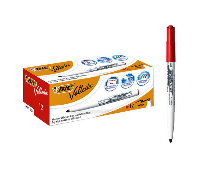 Whiteboardmarker Bic Velleda 1741 rond medium rood