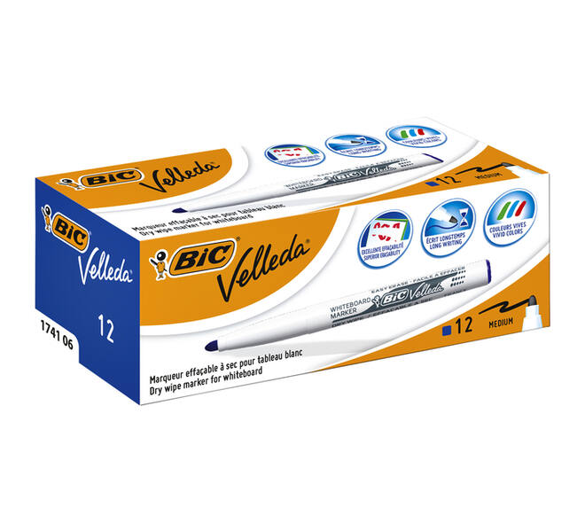 Whiteboardmarker Bic Velleda 1741 rond medium blauw