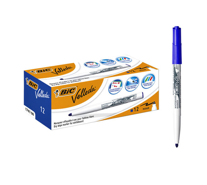 Whiteboardmarker Bic Velleda 1741 rond medium blauw