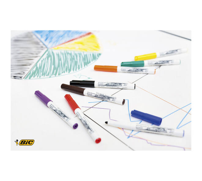 Whiteboardmarker Bic Velleda 1748 rond medium assorti blister à 8st