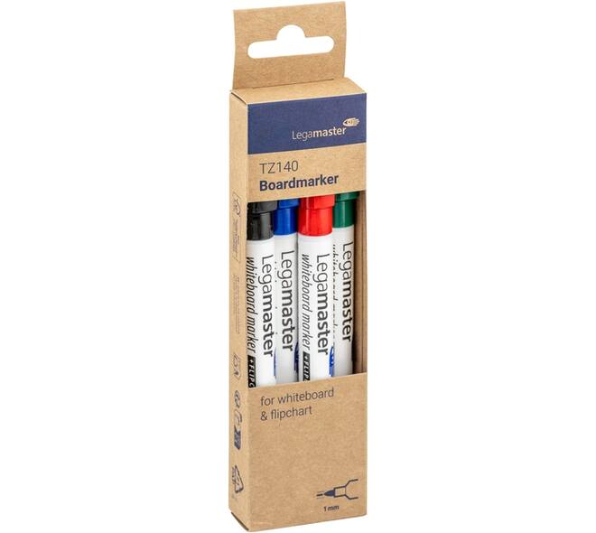 Whiteboardmarker Legamaster TZ 140 rond 1mm assorti blister à 4 stuks