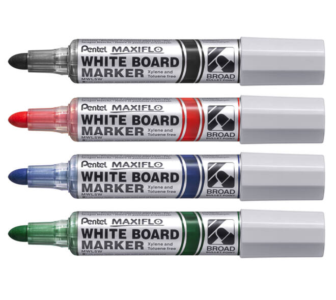 Whiteboardmarker Pentel MWL5M Maxiflo rond 3mm blauw