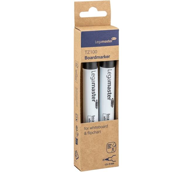Whiteboardmarker Legamaster TZ 100 rond 1.5-3mm zwart blister à 2st