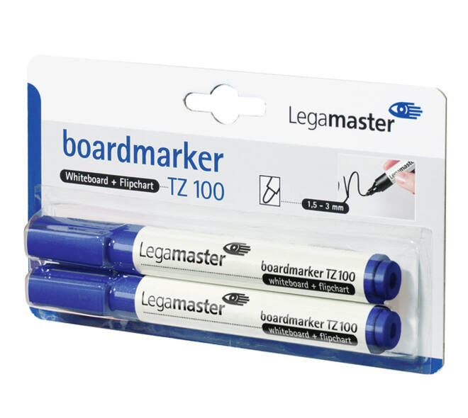 Whiteboardmarker Legamaster TZ 100 rond 1.5-3mm blauw blister à 2st