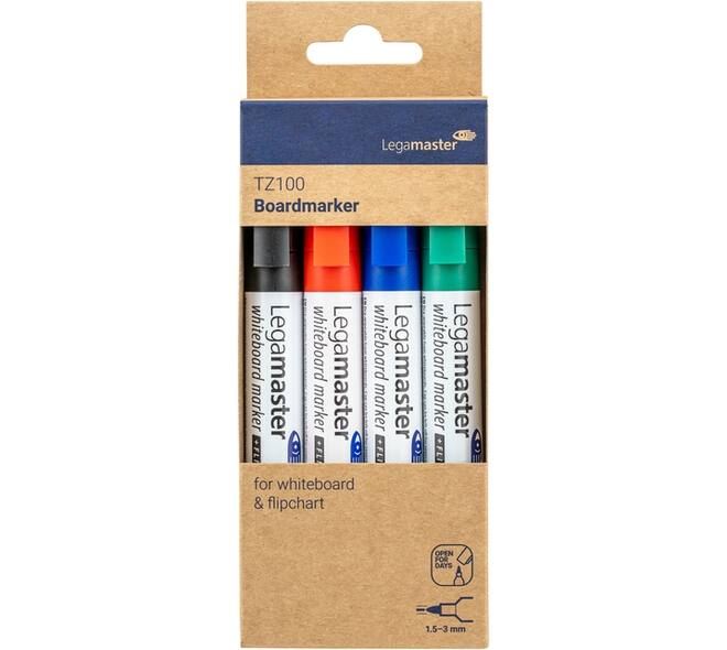 Whiteboardmarker Legamaster TZ 100 rond 1.5-3mm assorti blister à 4st